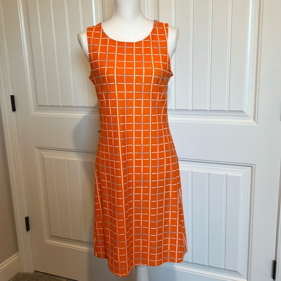 Jude Connally Dresses & Skirts - Jude Connally Womens Dress Orange M Medium Sheath Sleeveless Geometric spandex